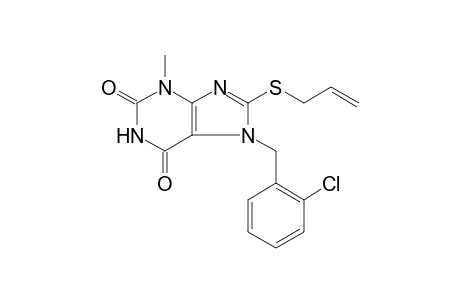 8-(allylsulfanyl)-7-(2-chlorobenzyl)-3-methyl-3,7-dihydro-1H-purine-2,6-dione