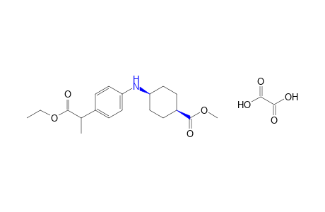 cis-4-[p-(1-carboxyethyl)anilino]cyclohexanecarboxylic acid, 4-ethyl methyl ester, oxalate (1:1) (salt)