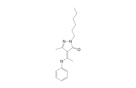 1-(N-HEXYL)-3-METHYL-4-[1-PHENYLAMINOETHYLIDENE]-2-PYRAZOLIN-5-ONE