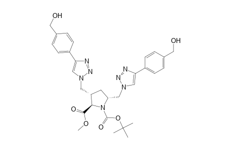 Methyl (2R*,3S*,5R*)-1-(tert-butoxycarbonyl)-3,5-bis-[[4-(4-hydroxymethyl)phenyl]-1H-1,2,3-triazol-1-yl-methyl]pyrrolidine-2-carboxylate