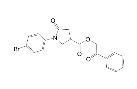 3-Pyrrolidinecarboxylic acid, 1-(4-bromophenyl)-5-oxo-, 2-oxo-2-phenylethyl ester