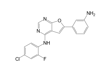 6-(3-aminophenyl)-N-(4-chloranyl-2-fluoranyl-phenyl)furo[2,3-d]pyrimidin-4-amine