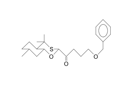 4(eq)-(3-Benzyloxy-1-oxo-butyl)-5,5,9(eq)-trimethyl-2-oxa-4-thia-trans-bicyclo(4.4.0)decane