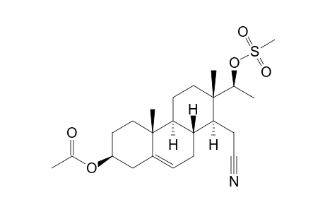 3-BETA-ACETOXY-(17S)-MESYLOXY-17-METHYL-16,17-SECO-ANDROST-5-ENE-16-NITRILE