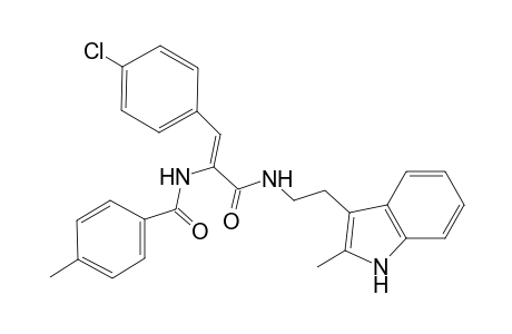 N-[(Z)-1-(4-chlorophenyl)-3-[2-(2-methyl-1H-indol-3-yl)ethylamino]-3-oxidanylidene-prop-1-en-2-yl]-4-methyl-benzamide