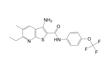 3-Amino-6-ethyl-5-methyl-N-[4-(trifluoromethoxy)phenyl]thieno[2,3-b]pyridine-2-carboxamide