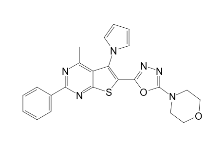 6-(4-Morpholinyl-1,3,4-oxadiazol-5-yl)-4-methyl-5-(1- pyrrolyl)-2-phenylthieno[2,3-d]pyrimidine