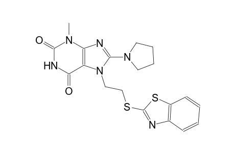 7-[2-(1,3-benzothiazol-2-ylsulfanyl)ethyl]-3-methyl-8-(1-pyrrolidinyl)-3,7-dihydro-1H-purine-2,6-dione