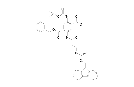 1-Benzyl 4-Methyl 2-{[3'-(fluoren-9''-yl)methoxycarbonylamino]propanoylamino}-5-[(t-butoxycaronyl)amino]-terephthalate