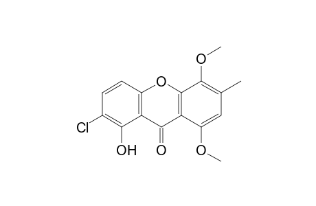 2-Chloranyl-5,8-dimethoxy-6-methyl-1-oxidanyl-xanthen-9-one