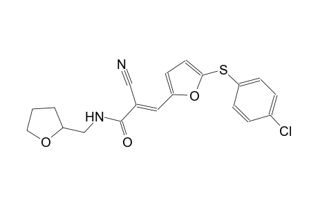 (2E)-3-{5-[(4-chlorophenyl)sulfanyl]-2-furyl}-2-cyano-N-(tetrahydro-2-furanylmethyl)-2-propenamide