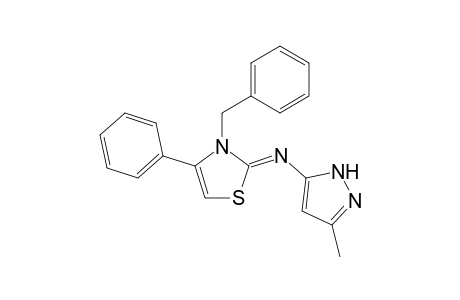 (Z)-N-(3-Benzyl-4-phenylthiazol-2(3H)-ylidene)-3-methyl-1H-pyrazol-5-amine