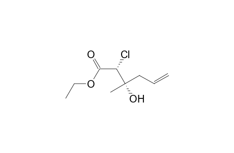 Ethyl (2R*,3S*)-2-chloro-3-methyl-3-hydroxyhex-5-enoate