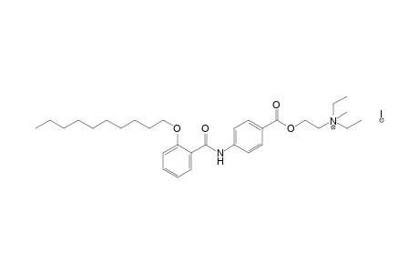 diethyl(2-hydroxyethyl)methylammonium iodide, p-[o-(decyloxy)benzamido]benzoate