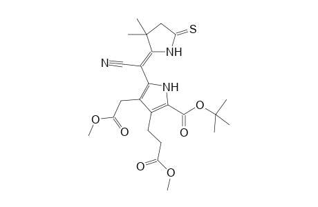 5-[(E)-cyano-(3,3-dimethyl-5-sulfanylidene-2-pyrrolidinylidene)methyl]-4-(2-methoxy-2-oxoethyl)-3-(3-methoxy-3-oxopropyl)-1H-pyrrole-2-carboxylic acid tert-butyl ester