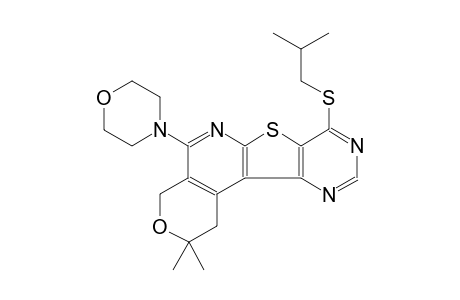 8-(isobutylsulfanyl)-2,2-dimethyl-5-(4-morpholinyl)-1,4-dihydro-2H-pyrano[4'',3'':4',5']pyrido[3',2':4,5]thieno[3,2-d]pyrimidine