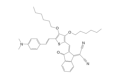 2-(3-Dicyanomethylene-1-indanon-2-ylidenemethyl)-3,4-dihexyloxy-5-[(E)-(4-N,N-dimethylaminobenzylidene)methyl]thiophene