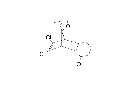 (+/-)-(1S*,2S*,3S*,7R*,8R*)-9,10-DICHLORO-3-HYDROXYTRICYCLO-[6.2.1.0(2,7)]-UNDEC-9-EN-11-ONE-DIMETHYLKETAL