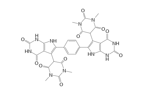 5,5'-(1,4-Phenylenebis(2,4-dioxo-2,3,4,7-tetrahydro-1H-pyrrolo[2,3-d]pyrimidine-6,5-diyl))bis(1,3-dimethylpyrimidine-2,4,6(1H,3H,5H)-trione)