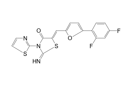 (5Z)-2-azanylidene-5-[[5-[2,4-bis(fluoranyl)phenyl]furan-2-yl]methylidene]-3-(1,3-thiazol-2-yl)-1,3-thiazolidin-4-one