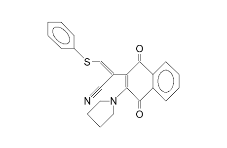 1,4-Dihydro-1,4-dioxo.alpha.-[(phenylthio)-methylene]-3-(1-pyrrolidinyl)-2-naphthalene-acetonitrile