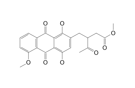 2-(2'-Carbomethoxymethyl-3'-oxobutyl)-1,4-dihydroxy-5-methoxyanthraquinone