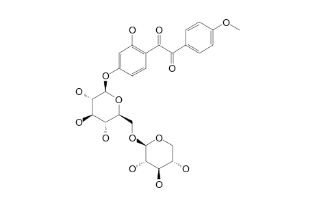 SOPHODIBENZOSIDE_D;2'-HYDROXY-4''-METHOXYDIBENZOYL-4'-O-BETA-D-XYLOPYRANOSYL-(1->6)-BETA-D-GLUCOPYRANOSIDE