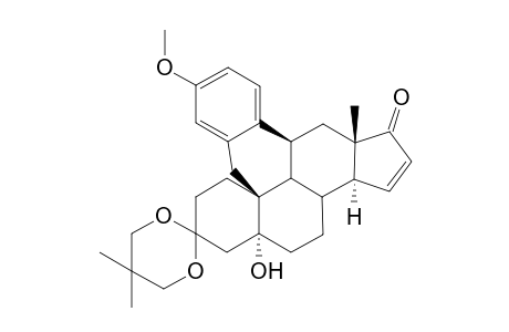 3,3-[2.2-Dimethyl-1,3-propanediylbis(oxy)]-9,11.alpha.-dihydroxy-5-hydroxy-6'-methoxy-4'-H-naphth[3',2'-1':10,9,11]-5-.alpha.-estra-9(11),15-dien-17-one