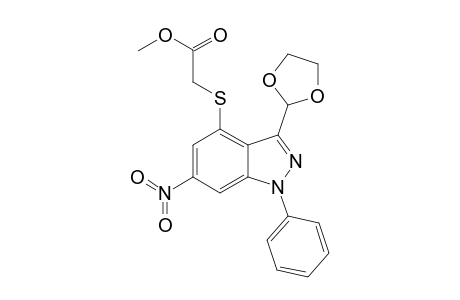 acetic acid, [[3-(1,3-dioxolan-2-yl)-6-nitro-1-phenyl-1H-indazol-4-yl]thio]-, methyl ester