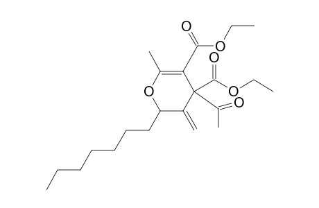 Diethyl 4-acetyl-2-heptyl-3,4-dihydro-6-methyl-3-methylene-2H-pyran-4,5-dicarboxylate