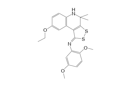 N-[(1Z)-8-ethoxy-4,4-dimethyl-4,5-dihydro-1H-[1,2]dithiolo[3,4-c]quinolin-1-ylidene]-2,5-dimethoxyaniline