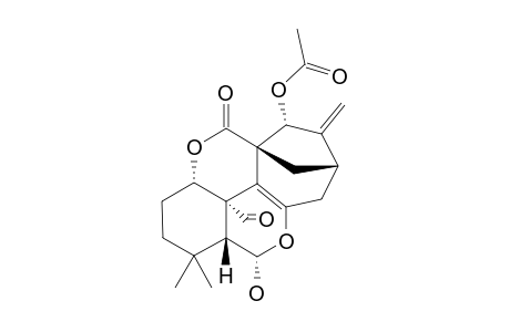 ISOROSTHIN_B;15-ALPHA-ACETOXY-6-ALPHA-HYDROXY-20-OXO-6,11-EPOXY-6,7-SECO-1-ALPHA,7-OLIDE-ENT-KAUR-9-(11),16-DIENE