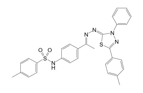4-Methyl-N-{4-[(1E)-1-{(2Z)-[5-(4-methylphenyl)-3-phenyl-1,3,4-thiadiazol-2(3H)-ylidene]hydrazinylidene}ethyl]phenyl}benzenesulfonamide