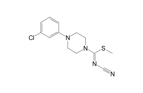 4-(m-Chlorophenyl)-N-cyanothio-1-piperazinecarbimidic acid, methyl ester