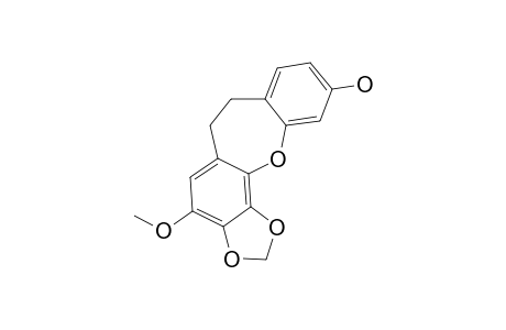 7,8-DIHYDRO-4-HYDROXY-12,13-METHYLENEDIOXY-11-METHOXYLDIBENZ-[B.F]-OXEPIN