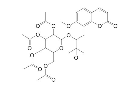 8-[3-Hydroxy-3-methyl-2-[3,4,5-trihydroxy-6-(hydroxymethyl)oxan-2-yl]oxybutyl]-7-methoxychromen-2-one tetraacetate