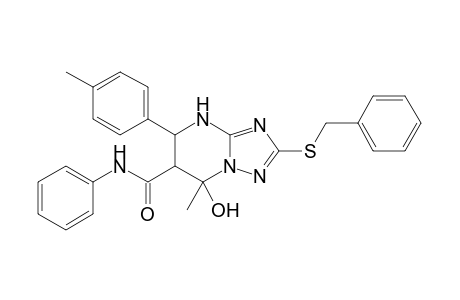 2-(Benzylthio)-7-hydroxy-7-methyl-5-(4-methylphenyl)-N-phenyl-4,5,6,7-tetrahydro[1,2,4]triazolo[1,5-a]pyrimidine-6-carboxamide