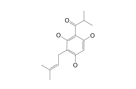 2-methyl-3'-(3-methyl-2-butenyl)-2',4',6'-trihydroxypropiophenone