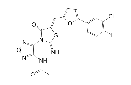 acetamide, N-[4-[(5Z)-5-[[5-(3-chloro-4-fluorophenyl)-2-furanyl]methylene]-2-imino-4-oxothiazolidinyl]-1,2,5-oxadiazol-3-yl]-