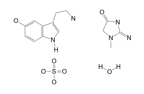 3-(2-aminoethyl)indol-5-ol, compound with creatinine(1.1), sulfate(1:1)(salt), hydrate