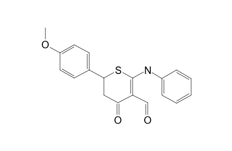 4-keto-6-(4-methoxyphenyl)-2-(phenylamino)-5,6-dihydrothiopyran-3-carbaldehyde