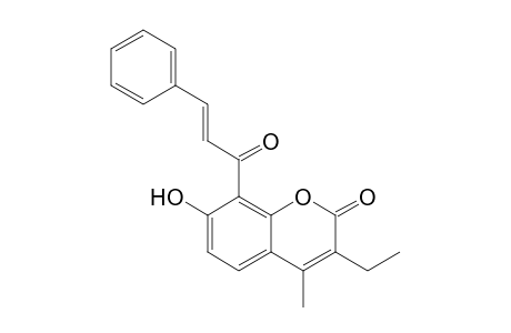 8-Cinnamoyl-3-ethyl-7-hydroxy-4-methyl-2H-1-benzopyran- 2-one