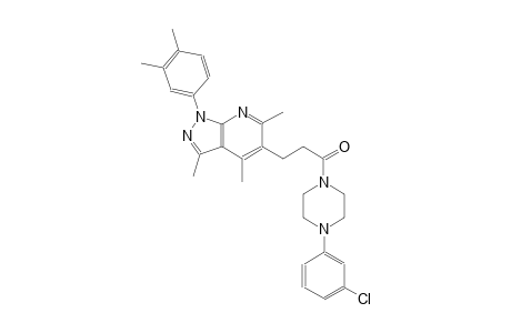 1H-pyrazolo[3,4-b]pyridine, 5-[3-[4-(3-chlorophenyl)-1-piperazinyl]-3-oxopropyl]-1-(3,4-dimethylphenyl)-3,4,6-trimethyl-