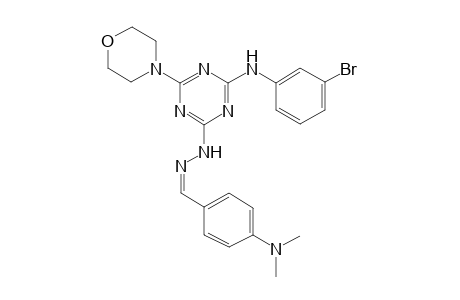 Benzaldehyde, 4-(dimethylamino)-, [4-[(3-bromophenyl)amino]-6-(4-morpholinyl)-1,3,5-triazin-2-yl]hydrazone