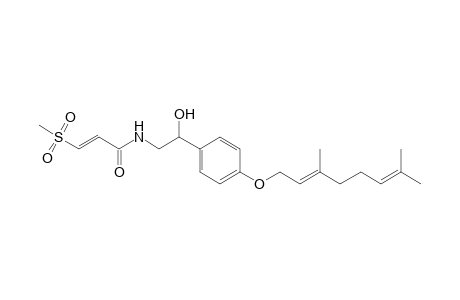 (E)-3-(methylsulfonyl)-propenoic acid (E)-2-[4-(3,7-dimethyl-2,6-octadienyloxy)-phenyl]-2-hydroxyethyl amide