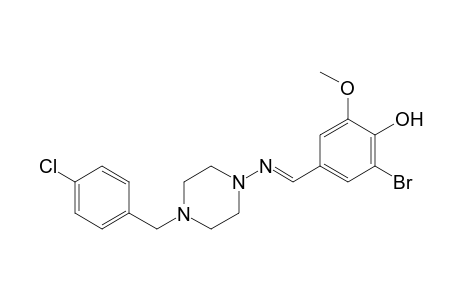 phenol, 2-bromo-4-[(E)-[[4-[(4-chlorophenyl)methyl]-1-piperazinyl]imino]methyl]-6-methoxy-