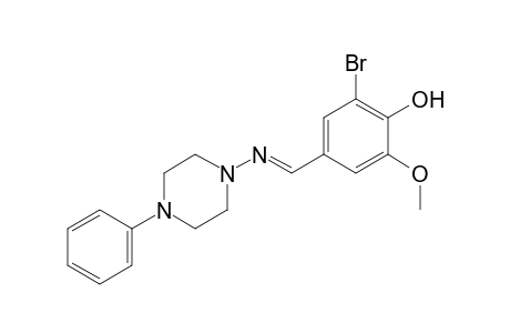 phenol, 2-bromo-6-methoxy-4-[(E)-[(4-phenyl-1-piperazinyl)imino]methyl]-