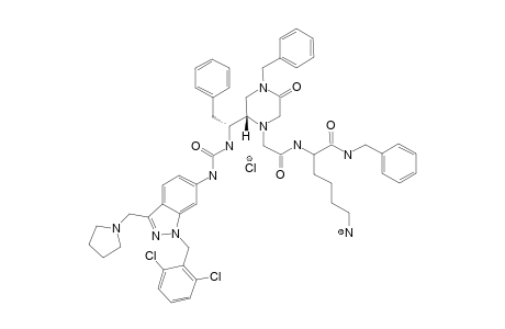 #24B;N-[2-[4-BENZYL-(2S)-[(1S)-[3-[1-(2,6-DICHLOROBENZYL)-3-(PYRROLIDIN-1-YL-METHYL)-1H-INDAZOL-6-YL]-UREIDO]-2-PHENYLETHYL]-5-OXO-PIPERAZIN-1-YL]-ACETYL]-LYS-