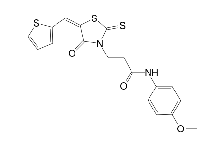 3-thiazolidinepropanamide, N-(4-methoxyphenyl)-4-oxo-5-(2-thienylmethylene)-2-thioxo-, (5E)-