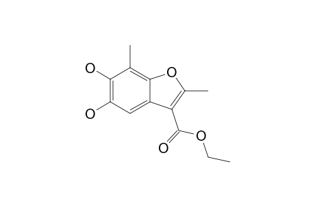 5,6-Dihydroxy-2,7-dimethyl-3-benzofurancarboxylic acid ethyl ester